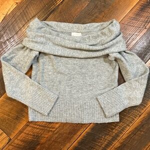 House of Harlow 1960 Off-Shoulder Foldover Sweater Gray Women’s Medium